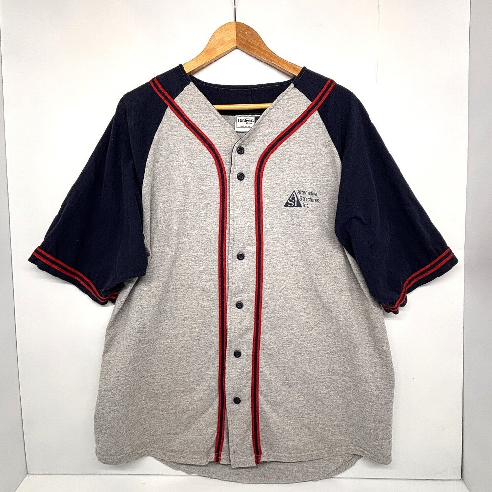 Vintage 90s Y2K Badger Sport Baseball Jersey Alternative Structures Men's XL USA